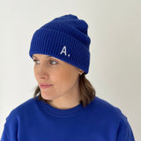 Cobalt Blue Letterman Beanie hat