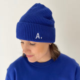 Cobalt Blue Letterman Beanie hat