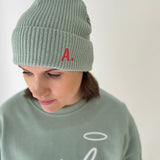 Aloe Green Letterman Beanie hat