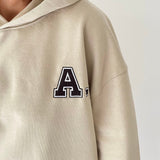 Sand Collegiate Embroidered A. Hoodie