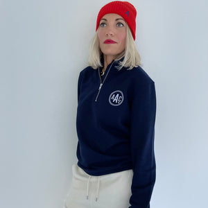 Regal Navy Funnel Neck Half Zip Sweatshirt AAC monogram