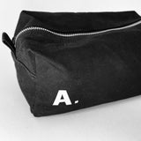 Black canvas wash bag